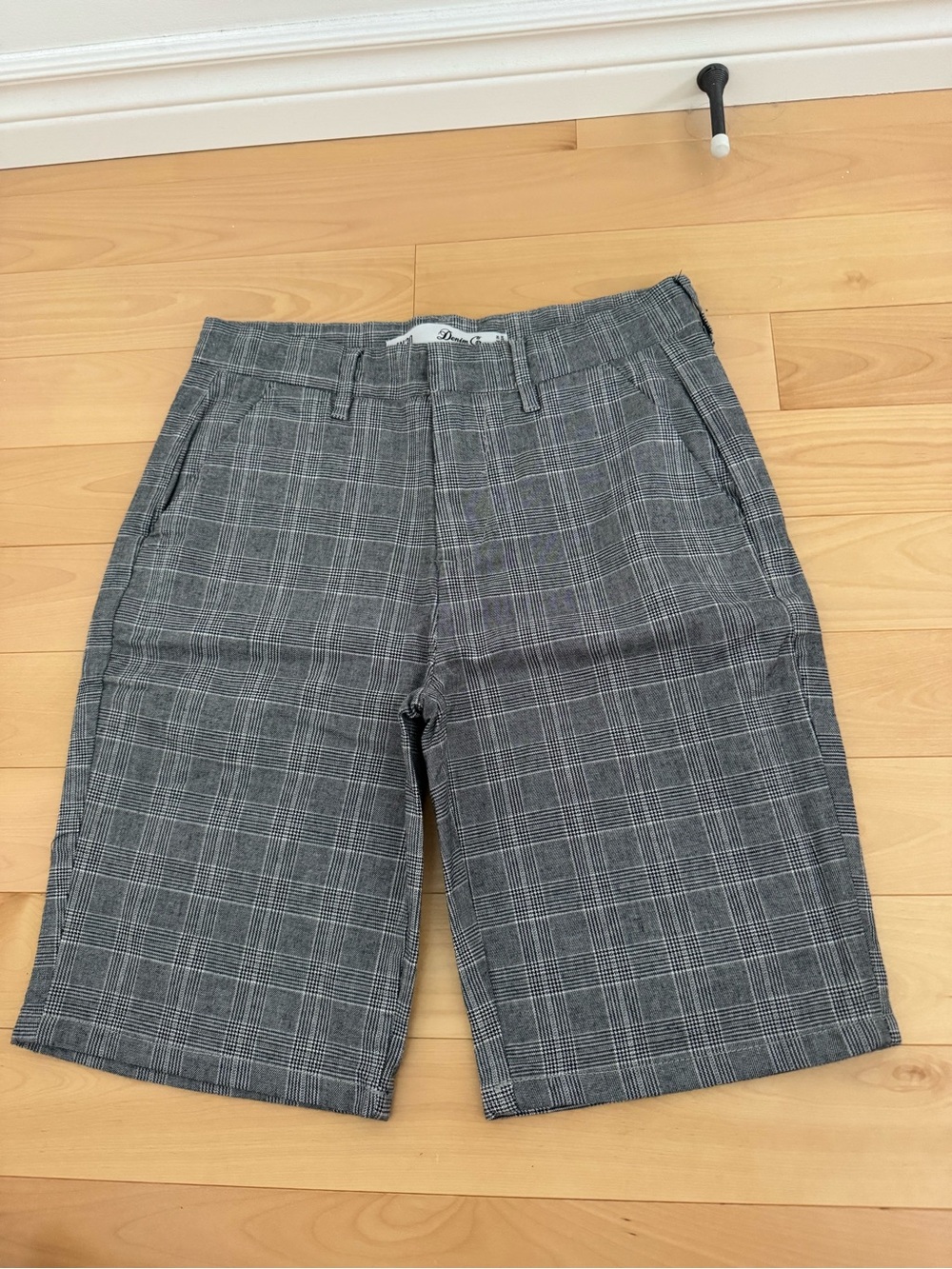 Men’s Grey Plaid Bermuda Shorts